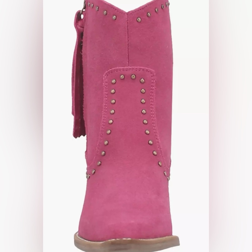 NWB DINGO FUCHSIA‎ SUEDE LEATHER CLASSY N’SASSY Snip Toe Cowgirl Western Boots - Picture 8 of 16